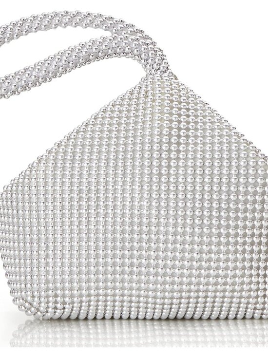 Handbags - Women's Beaded Clutch Triangle Evening Bags Classy Wristlet Purse | Vintage Eleg